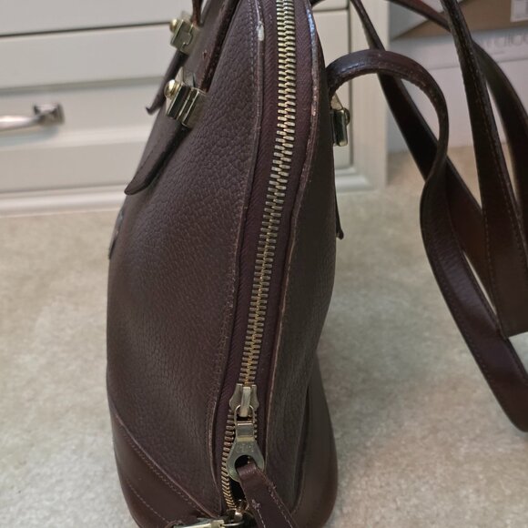 Vintage Dooney & Bourke Domed Satchel – Brown Pebbled Leather - Picture 5 of 13